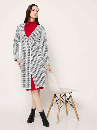 Madame Off White Dress and Cardigan Knitted Co-ord Set