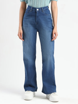 Madame Stone Wash Wide Leg Dark Blue Jeans