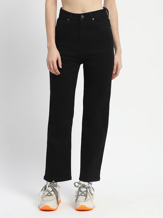 Madame Cotton Blend Straight Fit Black Jeans