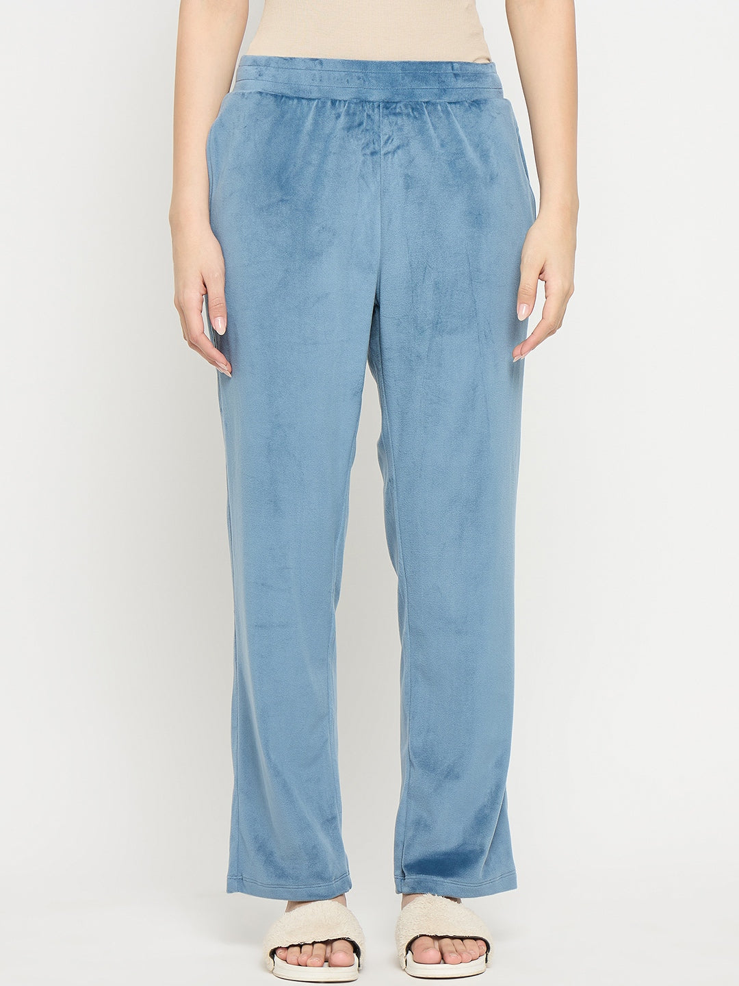 mSECRET Blue Solid Track Bottoms color swatch