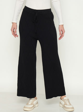 Madame Black Straight Fit Wool Bottoms