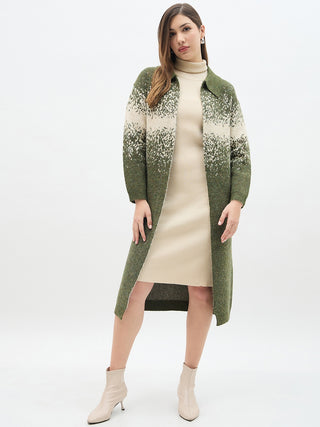 Madame Olive Green Bodycon Sweater and Shrug