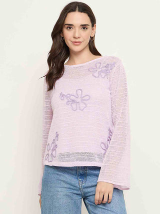 Madame Mauve Lace Fabric Top