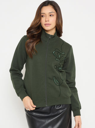 Madame Mock Neck Embellished Sweatshirt