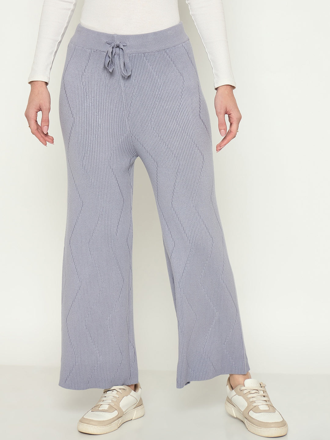 Madame Mauve Colour Straight Fit Wool Bottoms color swatch