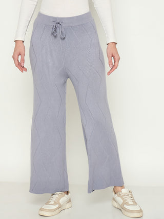 Madame Mauve Colour Straight Fit Wool Bottoms