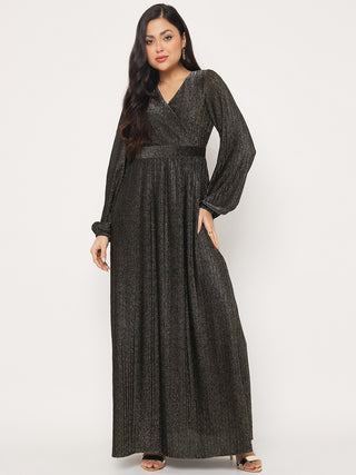 Madame Fit and Flare Golden Maxi Dress