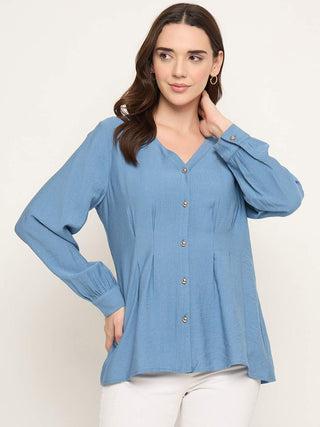 Madame Rayon Blend V-Neck Top