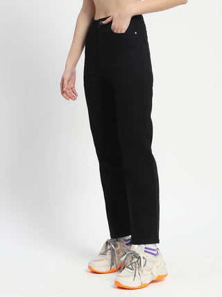 Madame Cotton Blend Straight Fit Black Jeans