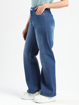 Madame Stone Wash Wide Leg Dark Blue Jeans