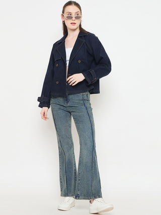 Madame Double Wash Tinted Green Straight Fit Jeans