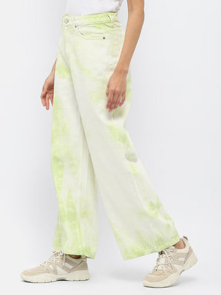 Madame Tie-Dye Green Wide Leg Jeans