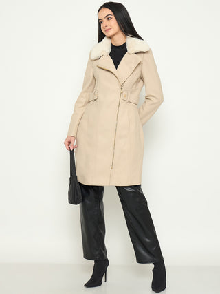 Madame Shirt Collar Off White Long Coat