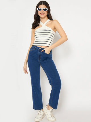 Madame Mid Blue Straight Fit Jeans