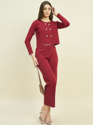 Madame Maroon Knit Co-ord Set