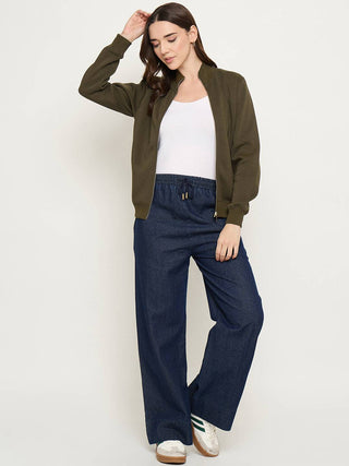 Madame High Neck Olive Sweatshirt