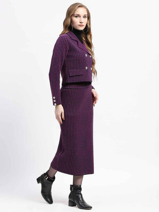 Madame Black Striped Double-Breasted Co-ord Set