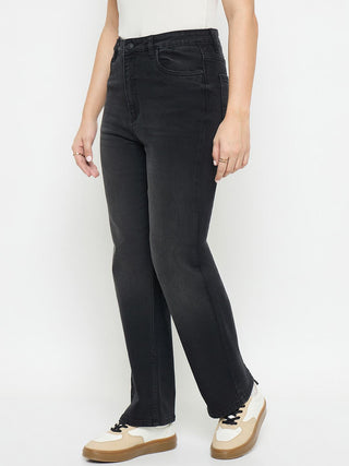 Madame Dark Grey Straight Fit Jeans