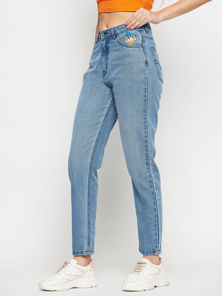 Madame Disney Print Blue Denim