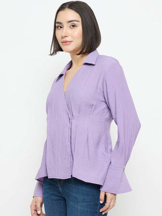 Madame Tie Knot Lilac Wrap Top