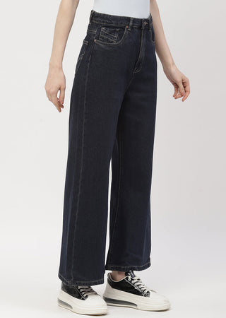 Madame High Rise Carbon Blue Wide Leg Jeans
