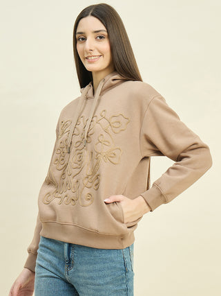 Madame Beige Cotton Blend Sweatshirt