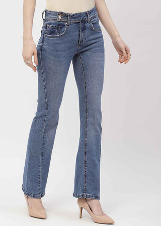 Madame Cut Seam Dark Blue Flared Jeans