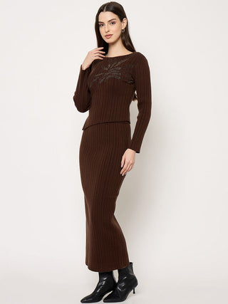 Madame Sweater and Skirt Shimmery Knitted Co-ord Set