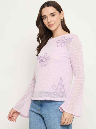 Madame Mauve Lace Fabric Top