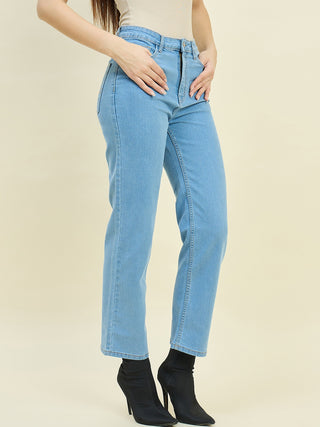 Madame Light Blue Cotton Blend Jeans