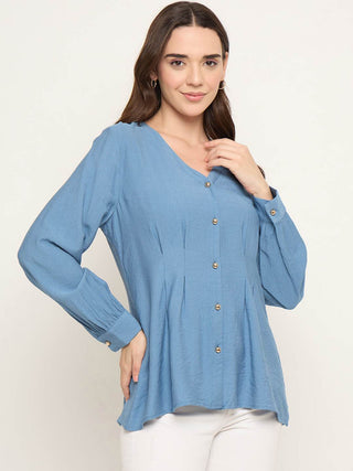 Madame Rayon Blend V-Neck Top