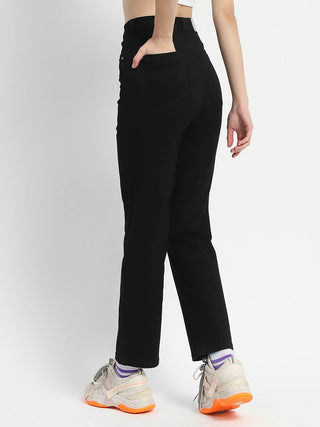 Madame Cotton Blend Straight Fit Black Jeans