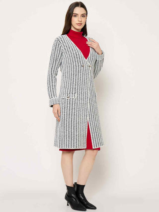 Madame Off White Dress and Cardigan Knitted Co-ord Set