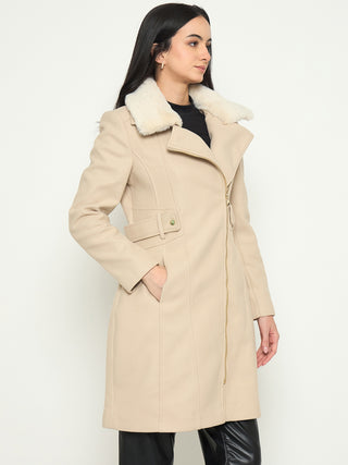 Madame Shirt Collar Off White Long Coat