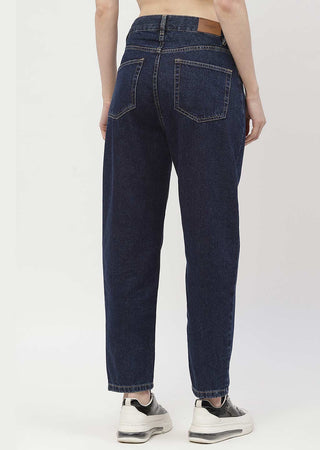 Madame Low Rise Dark Blue Mom Fit Jeans