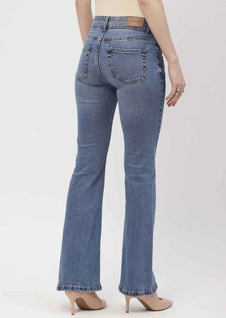 Madame Cut Seam Dark Blue Flared Jeans