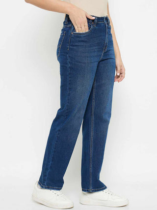 Madame Straight Fit Mid Blue Jeans