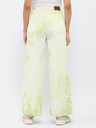 Madame Tie-Dye Green Wide Leg Jeans