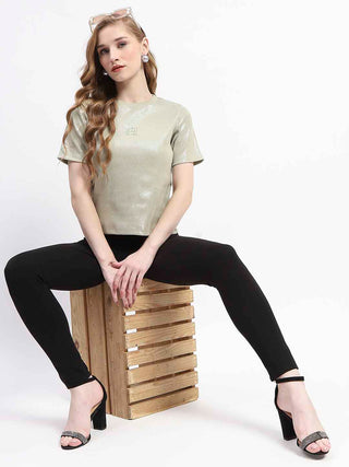 Madame Green Crew Neck Cotton T-shirt