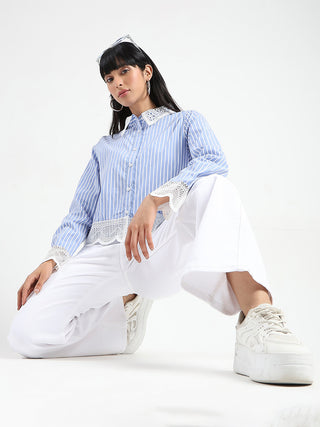 Madame Stone Wash Wide Leg White Jeans