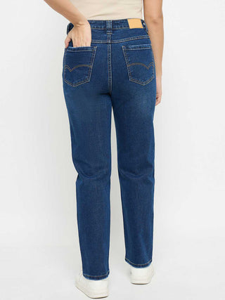 Madame Straight Fit Mid Blue Jeans