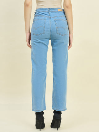 Madame Light Blue Cotton Blend Jeans