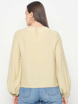 Madame Lace Floral Overlay Lemon Green Top