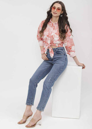 Madame Light Distressed Mid Blue Slim Fit Jeans