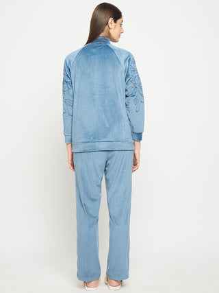 mSECRET Blue Solid Athleisure  Sweatshirt