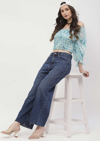 Madame Low Rise Mid Blue Straight Jeans