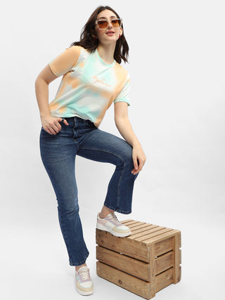 Madame Tie-Dye Orange Cotton T-Shirt