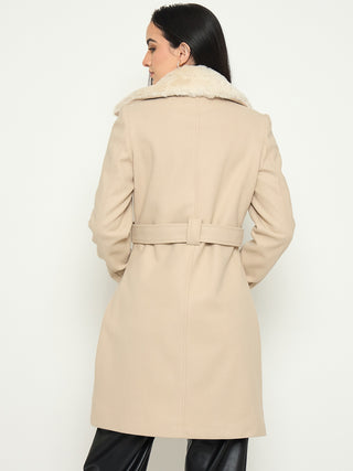 Madame Shirt Collar Off White Long Coat