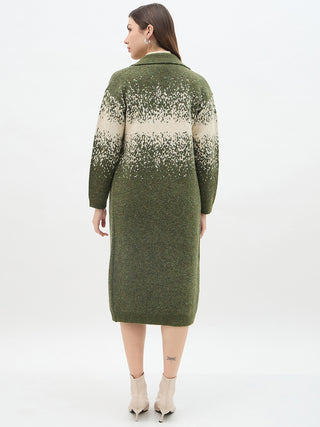 Madame Olive Green Bodycon Sweater and Shrug