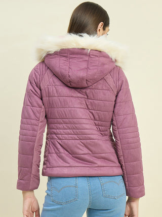 Madame Wine Red Fur Collar Jacket